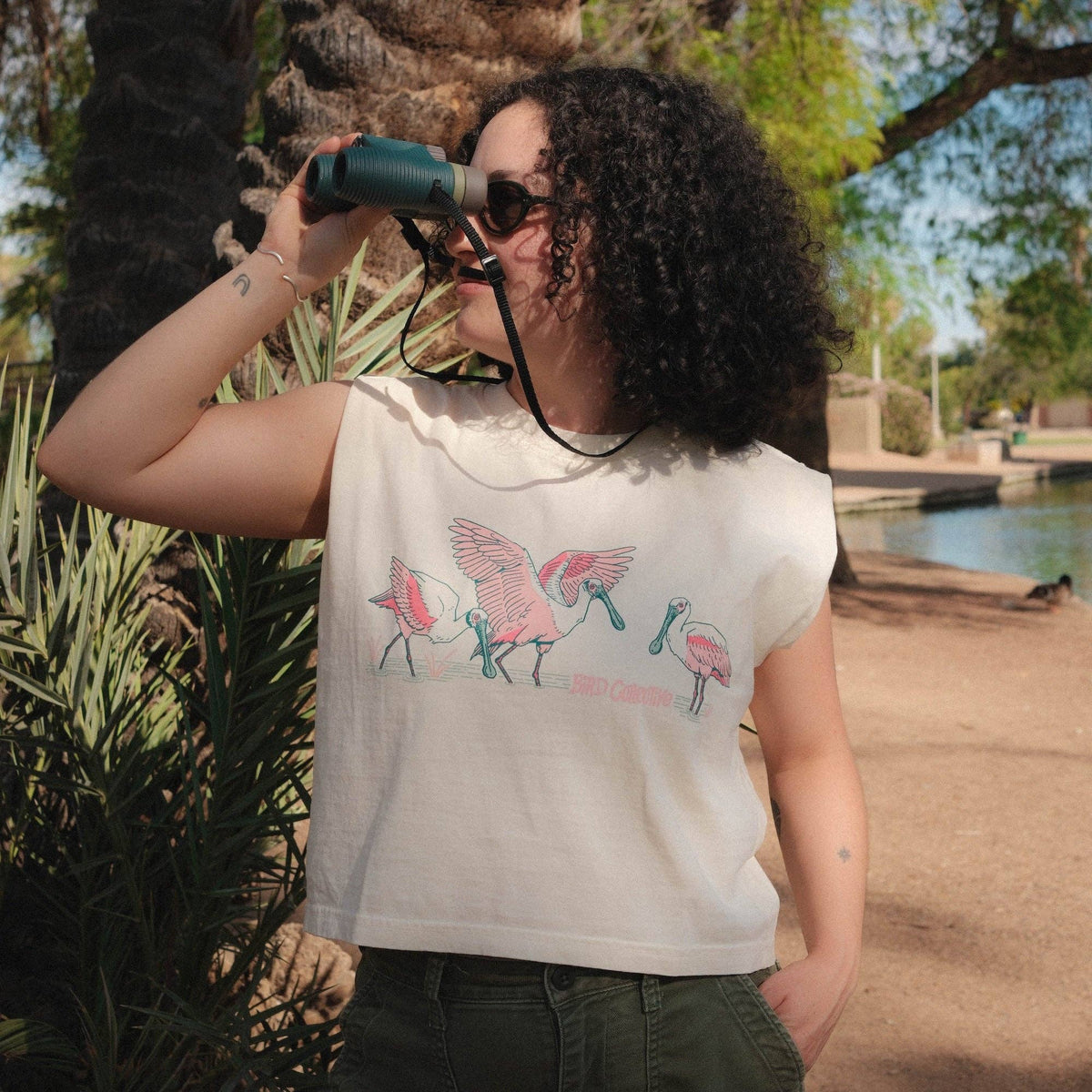 Roseate Spoonbill Boxy Tank Shirt